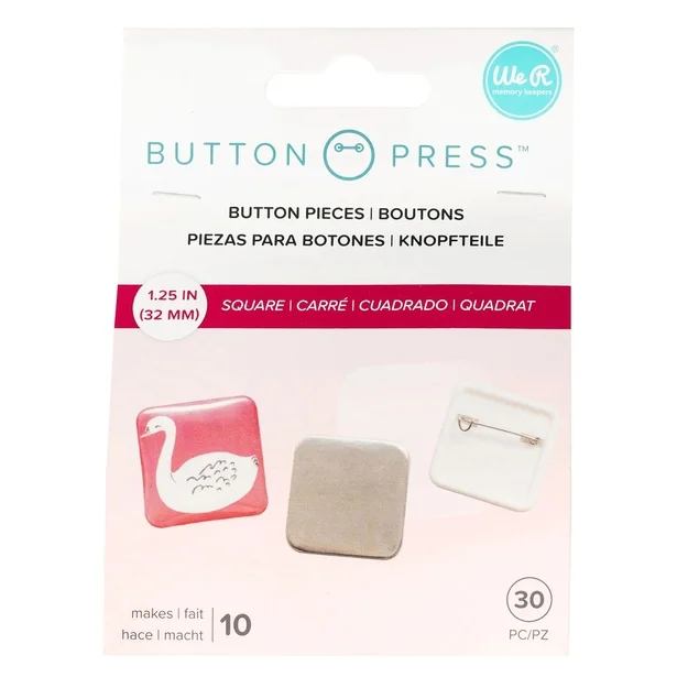 Button Press 31 mm Square Refill - 10 Pack