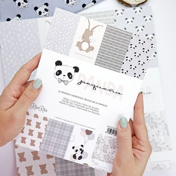 Bloc peque&ntilde;o Panda azul para scrapbooking