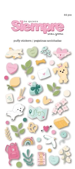 Set de pegatinas puffy con ilustraciones &laquo;Siempre&raquo; by Sami Garra