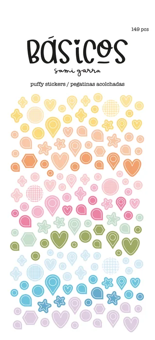 Set 1 de pegatinas puffy &laquo;B&aacute;sicos&raquo; by Sami Garra