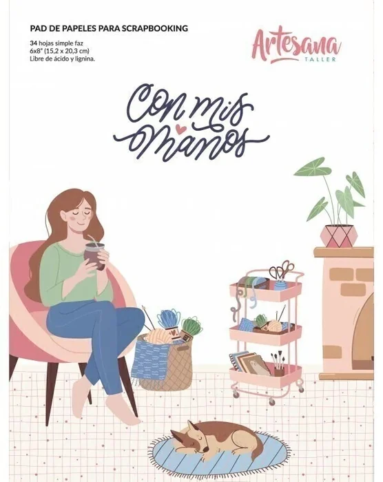 Pad de papeles 6x8" 34 hojas simple faz Con Mis Manos
