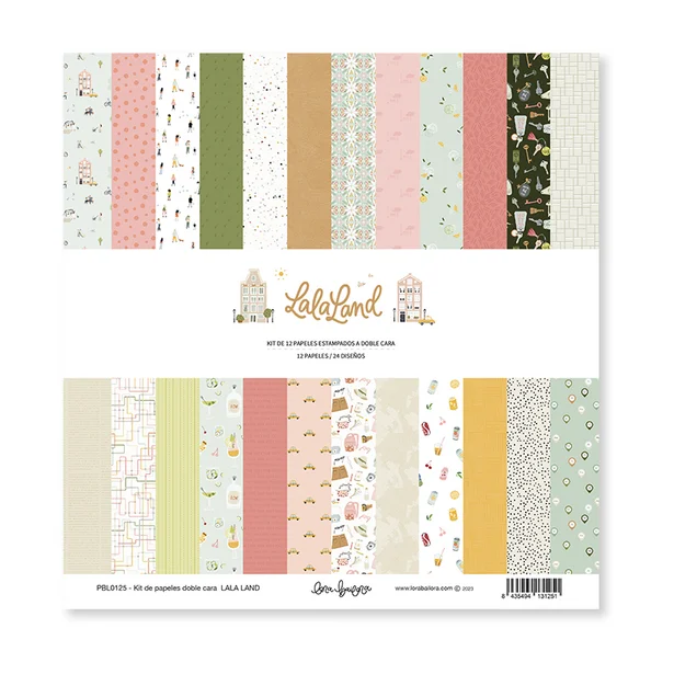 Kit de 12 papeles estampados a doble cara 30,5x30,5 cm LALA LAND
