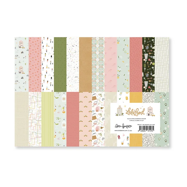 Paper pad 24 papeles estampados a una cara 15,2x20,3 cm LALA LAND