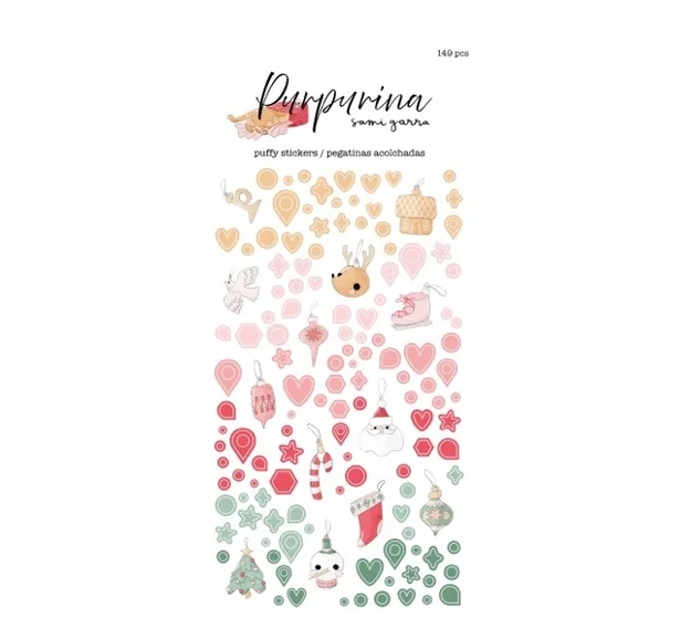 Set de pegatinas puffy B&Aacute;SICAS &laquo;Purpurina&raquo;