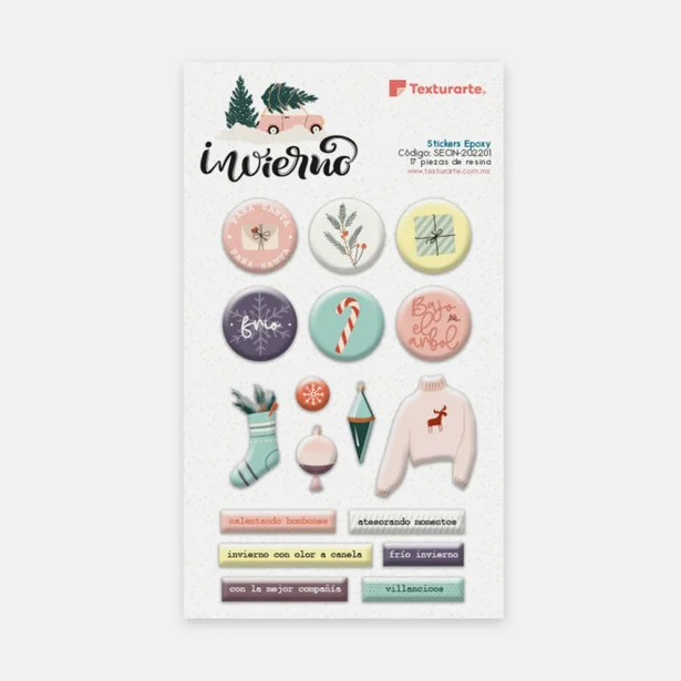 Stickers de Resina (epoxy) Invierno