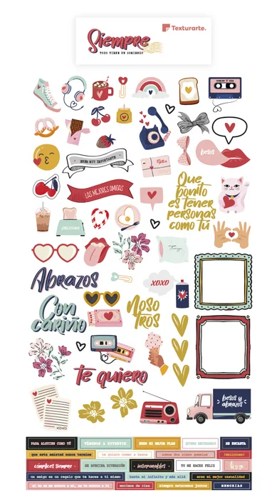 Paquete de decoraciones en papel Colecci&oacute;n Siempre (die cuts)