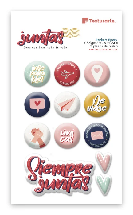 Paquete de stickers de resina (epoxy) Colecci&oacute;n Juntas
