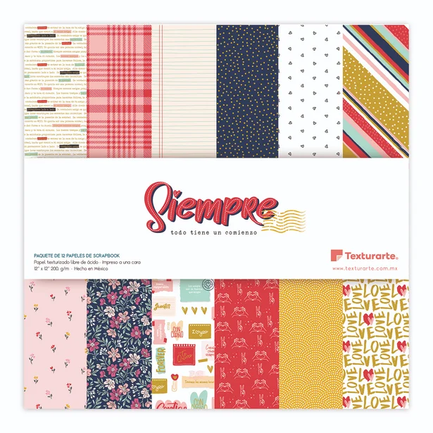 Pad de papeles 12"x12" Colecci&oacute;n Siempre